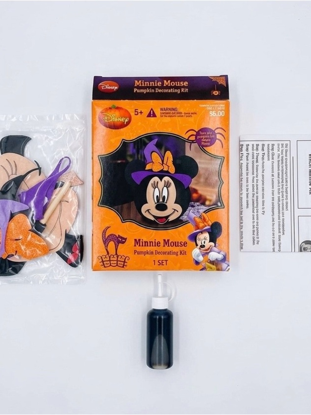 Disney Minnie, mouse Halloween, pumpkin decorating kit, which, box complete